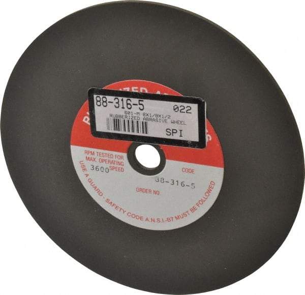 Made in USA - 6" Diam x 1/2" Hole x 1/8" Thick, 80 Grit Surface Grinding Wheel - Aluminum Oxide/Silicon Carbide Blend, Medium Grade, 3,600 Max RPM - Americas Industrial Supply