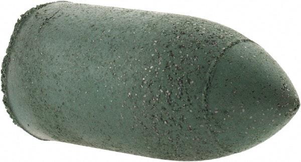 Made in USA - 7/8" Max Diam x 1-3/4" Long, Cone, Rubberized Point - Coarse Grade, Silicon Carbide, 1/4" Arbor Hole, Unmounted - Americas Industrial Supply