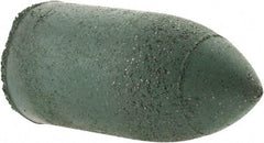 Made in USA - 7/8" Max Diam x 1-3/4" Long, Cone, Rubberized Point - Coarse Grade, Silicon Carbide, 1/4" Arbor Hole, Unmounted - Americas Industrial Supply