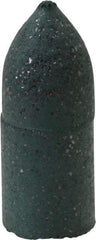 Made in USA - 3/8" Max Diam x 1" Long, Cone, Rubberized Point - Coarse Grade, Silicon Carbide, 1/8" Arbor Hole, Unmounted - Americas Industrial Supply