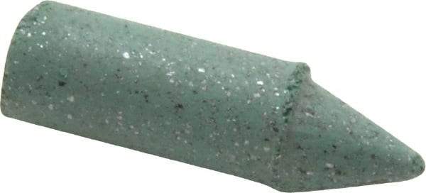 Made in USA - 9/32" Max Diam x 1" Long, Cone, Rubberized Point - Coarse Grade, Silicon Carbide, 1/16" Arbor Hole, Unmounted - Americas Industrial Supply