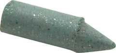 Made in USA - 9/32" Max Diam x 1" Long, Cone, Rubberized Point - Coarse Grade, Silicon Carbide, 1/16" Arbor Hole, Unmounted - Americas Industrial Supply