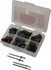 Made in USA - 102 Piece Rubberized Abrasive Point Set - Includes 4 Mandrels & 64 Points - Americas Industrial Supply