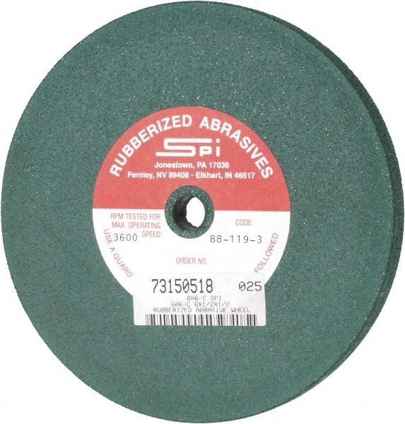 Made in USA - 6" Diam x 1/2" Hole x 1/2" Thick, 46 Grit Surface Grinding Wheel - Aluminum Oxide/Silicon Carbide Blend, Coarse Grade, 3,600 Max RPM - Americas Industrial Supply