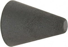 Made in USA - 1" Max Diam x 1-1/4" Long, Taper, Rubberized Point - Very Fine Grade, Silicon Carbide, 1/4" Arbor Hole, Unmounted - Americas Industrial Supply