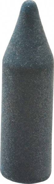 Made in USA - 9/32" Max Diam x 1" Long, Cone, Rubberized Point - Very Fine Grade, Silicon Carbide, 1/16" Arbor Hole, Unmounted - Americas Industrial Supply