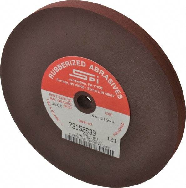 Made in USA - 6" Diam x 1/2" Hole x 1/2" Thick, 120 Grit Surface Grinding Wheel - Aluminum Oxide/Silicon Carbide Blend, Fine Grade, 3,500 Max RPM - Americas Industrial Supply