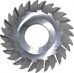 Made in USA - 3" Blade Diam x 3/32" Blade Thickness, 1" Hole, 28 Teeth, High Speed Steel Side Chip Saw - Staggered Tooth, Arbor Connection, Right Hand Cut, Uncoated, with Keyway - Americas Industrial Supply