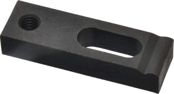 Gibraltar - 1/4" Stud, Medium Carbon Steel, Strap Clamp - 1/2" Travel, 2" OAL x 5/8" Wide x 3/8" High, Black Oxide Finish, Radius Nose - Americas Industrial Supply