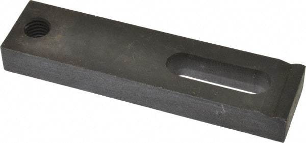 Gibraltar - 5/8" Stud, Medium Carbon Steel, Strap Clamp - 1-1/2" Travel, 6" OAL x 1-1/2" Wide x 3/4" High, Black Oxide Finish, Radius Nose - Americas Industrial Supply