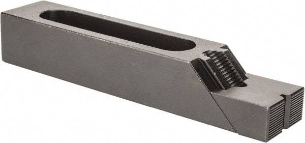 Gibraltar - 7-1/8" OAL x 1-1/2" Overall Width, Standard Grip Nose, Steel Manual Edge Clamp - Black Oxide Coating, 1-1/4" High, 1/2" Socket Cap Screw Slot, 3-5/16" Travel - Americas Industrial Supply