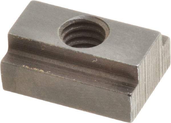 Gibraltar - 5/16-18 Tapped Through T Slot Nut - 3/8" Slot Width, 5/8 x 1/4" Base Width x Height, 7/8 x 3/8" OAL x Height - Americas Industrial Supply