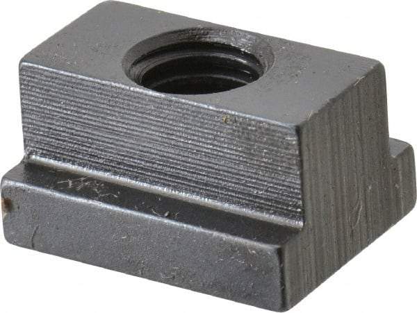 Gibraltar - 3/8-16 Tapped Through T Slot Nut - 7/16" Slot Width, 11/16 x 7/32" Base Width x Height, 7/8 x 1/2" OAL x Height - Americas Industrial Supply