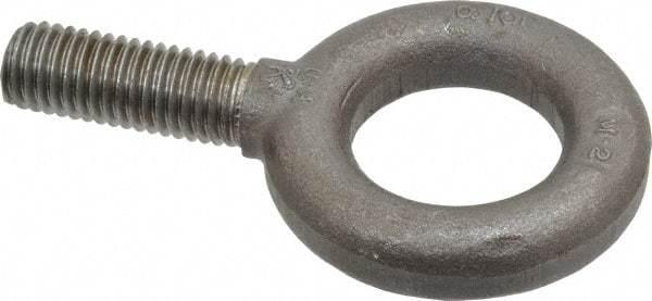 Gibraltar - 4,000 Lb Capacity, Steel, 5/8-11 Thread, Fixed Lifting Eye Bolt - Fully Threaded, 1-3/4" Shank, 1-3/4" Thread Length, No Shoulder - Americas Industrial Supply