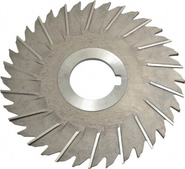 Made in USA - 5" Blade Diam x 1/8" Blade Thickness, 1-1/4" Hole, 36 Teeth, High Speed Steel Side Chip Saw - Staggered Tooth, Arbor Connection, Right Hand Cut, Uncoated - Americas Industrial Supply