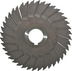 Made in USA - 6" Blade Diam x 5/32" Blade Thickness, 1-1/4" Hole, 40 Teeth, High Speed Steel Side Chip Saw - Staggered Tooth, Arbor Connection, Right Hand Cut, Uncoated, with Keyway - Americas Industrial Supply