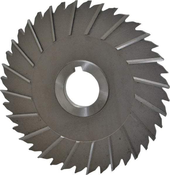 Made in USA - 6" Blade Diam x 1/4" Blade Thickness, 1-1/4" Hole, 40 Teeth, High Speed Steel Side Chip Saw - Staggered Tooth, Arbor Connection, Right Hand Cut, Uncoated - Americas Industrial Supply