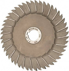 Made in USA - 8" Blade Diam x 1/4" Blade Thickness, 1-1/4" Hole, 48 Teeth, High Speed Steel Side Chip Saw - Staggered Tooth, Arbor Connection, Right Hand Cut, Uncoated, with Keyway - Americas Industrial Supply