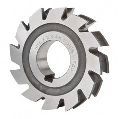 Made in USA - 5/32" Radius, 5/16" Circle Diam, 2-3/4" Diam x 0.572" Wide Cut, High Speed Steel Concave Radius Cutter - 2-3/4" OAL, Arbor Connection, Uncoated, Form Relieved, 10 Teeth - Americas Industrial Supply