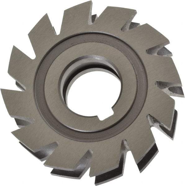 Made in USA - 1/4" Radius, 1/2" Circle Diam, 3" Diam x 0.822" Wide Cut, High Speed Steel Concave Radius Cutter - 3" OAL, Arbor Connection, Uncoated, Form Relieved, 10 Teeth - Americas Industrial Supply