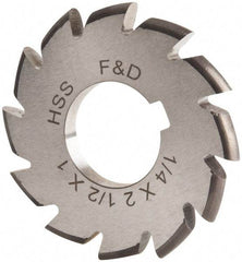 Made in USA - 1/8" Radius, 1/4" Circle Diam, 2-1/2" Cutter Diam, Arbor Connection, Convex Radius Cutter - High Speed Steel, Uncoated, Form Relieved, 12 Teeth - Americas Industrial Supply