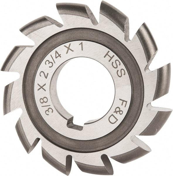 Made in USA - 3/16" Radius, 3/8" Circle Diam, 2-3/4" Cutter Diam, Arbor Connection, Convex Radius Cutter - High Speed Steel, Uncoated, Form Relieved, 12 Teeth - Americas Industrial Supply