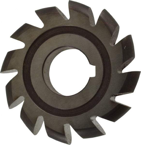 Made in USA - 1/4" Radius, 1" Circle Diam, 3" Cutter Diam, Arbor Connection, Convex Radius Cutter - High Speed Steel, Uncoated, Form Relieved, 12 Teeth - Americas Industrial Supply