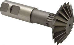 Made in USA - 2-1/4° 2-1/4" Cut Diam, 3/4" Cut Width, 7/8" Shank, High Speed Steel Double-Angle Cutter - Americas Industrial Supply