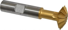 Made in USA - 1° 1" Cut Diam, 5/16" Cut Width, 1/2" Shank, High Speed Steel Double-Angle Cutter - Americas Industrial Supply