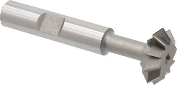 Made in USA - 3/4° 3/4" Cut Diam, 1/4" Cut Width, 3/8" Shank, High Speed Steel Double-Angle Cutter - Americas Industrial Supply