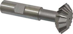 Made in USA - 1-3/8° 1-3/8" Cut Diam, 1/2" Cut Width, 5/8" Shank, High Speed Steel Double-Angle Cutter - Americas Industrial Supply