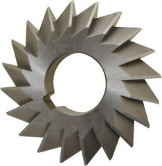 Made in USA - 2-3/4° 2-3/4" Cut Diam, 1/2" Cut Width, 1" Arbor, High Speed Steel Double-Angle Cutter - Americas Industrial Supply