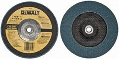 DeWALT - 80 Grit, 7" Disc Diam, 5/8-11 Center Hole, Type 29 Zirconia Alumina Flap Disc - 8,700 Max RPM, Fiberglass Backing, Arbor Attaching System, Coated - Americas Industrial Supply
