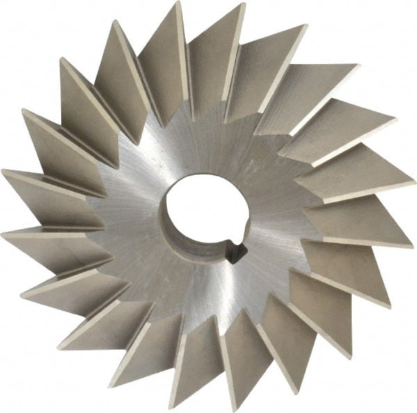 Made in USA - 6° 6" Cut Diam, 1-1/2" Cut Width, 1-1/4" Arbor, High Speed Steel Double-Angle Cutter - Americas Industrial Supply