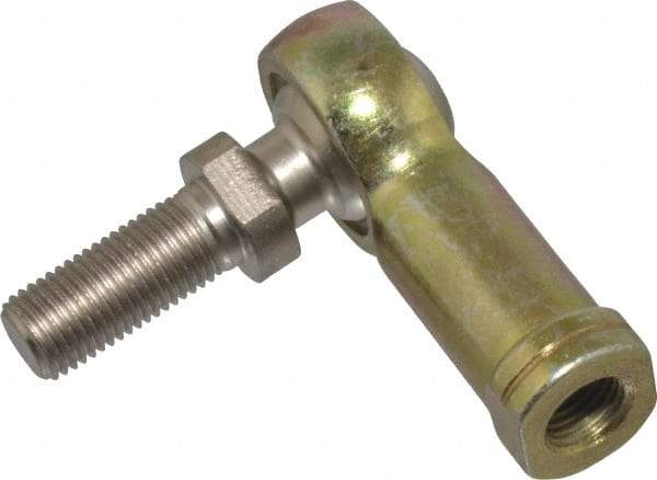 Alinabal - 3/8" ID, 1" Max OD, 3,250 Lb Max Static Cap, Spherical Rod End - 3/8-24 LH, 9/16" Shank Diam, 15/16" Shank Length, Steel with Molded Nyloy Raceway - Americas Industrial Supply