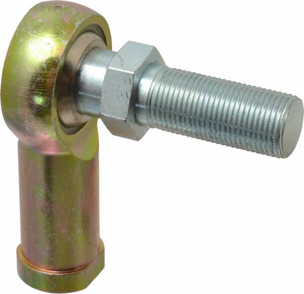 Alinabal - 3/4" ID, 1-3/4" Max OD, 9,000 Lb Max Static Cap, Spherical Rod End - 3/4-16 RH, 1" Shank Diam, 1-3/4" Shank Length, Steel with Molded Nyloy Raceway - Americas Industrial Supply