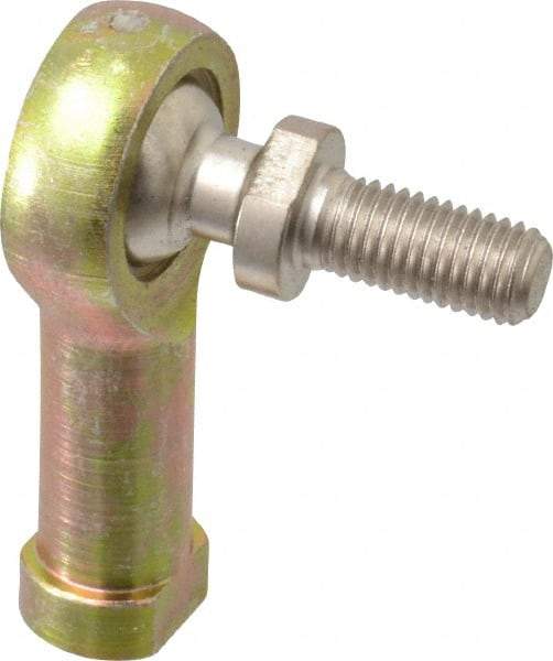 Alinabal - 1/4" ID, 3/4" Max OD, 1,650 Lb Max Static Cap, Spherical Rod End - 1/4-28 RH, 3/8" Shank Diam, 3/4" Shank Length, Steel with Molded Nyloy Raceway - Americas Industrial Supply