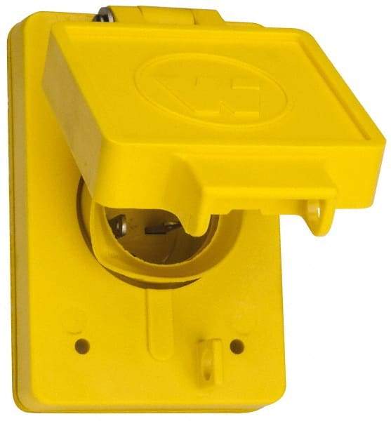 Value Collection - 250 VAC, 20 Amp, 6-20P NEMA, Ungrounded Receptacle - 2 Poles, 3 Wire, Male End, Yellow - Americas Industrial Supply