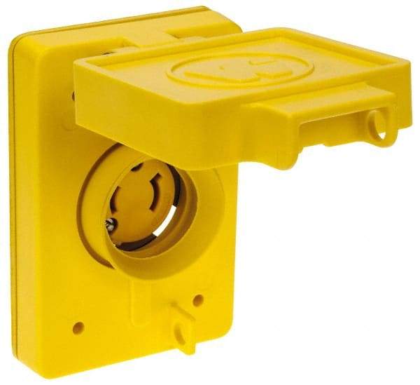 Value Collection - 125 VAC, 15 Amp, L1-15R NEMA, Ungrounded Receptacle - 2 Poles, 2 Wire, Female End, Yellow - Americas Industrial Supply