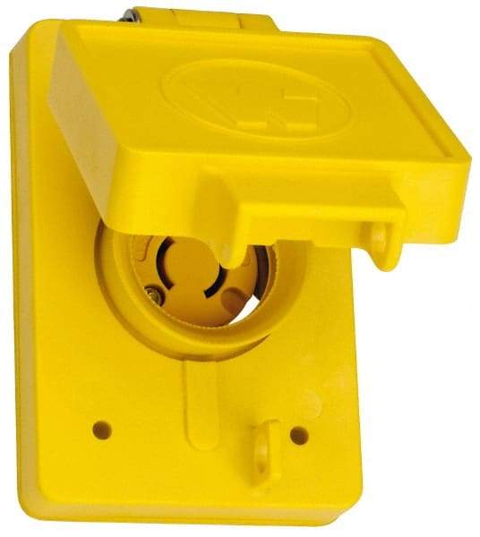 Value Collection - 250 VAC, 20 Amp, L2-20R NEMA, Ungrounded Receptacle - 2 Poles, 2 Wire, Female End, Yellow - Americas Industrial Supply