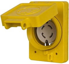 Value Collection - 250 VAC, 30 Amp, L15-30R NEMA, Self Grounding Receptacle - 3 Poles, 3 Wire, Female End, Yellow - Americas Industrial Supply