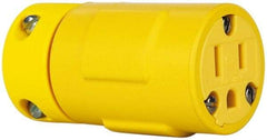 Value Collection - 125 VAC, 15 Amp, 5-15 NEMA, Straight, Ungrounded, Industrial Grade Connector - 2 Pole, 3 Wire, 1 Phase, Rubber, Yellow - Americas Industrial Supply