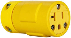 Value Collection - 125 VAC, 20 Amp, 5-20 NEMA, Straight, Ungrounded, Industrial Grade Connector - 2 Pole, 3 Wire, 1 Phase, Rubber, Yellow - Americas Industrial Supply