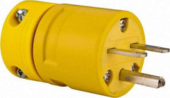 Value Collection - 250 VAC, 15 Amp, 6-16 NEMA, Straight, Ungrounded, Industrial Grade Plug - 2 Pole, 3 Wire, 1 Phase, Rubber, Yellow - Americas Industrial Supply