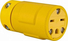 Value Collection - 250 VAC, 15 Amp, 6-15 NEMA, Straight, Ungrounded, Industrial Grade Connector - 2 Pole, 3 Wire, 1 Phase, Rubber, Yellow - Americas Industrial Supply