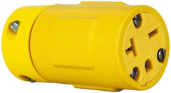 Value Collection - 250 VAC, 20 Amp, 6-20 NEMA, Straight, Ungrounded, Industrial Grade Connector - 2 Pole, 3 Wire, 1 Phase, Rubber, Yellow - Americas Industrial Supply