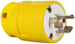 Value Collection - 125/250 VAC, 20 Amp, NonNEMA, Straight, Ungrounded, Industrial Grade Plug - 3 Pole, 3 Wire, 1 Phase, Rubber, Yellow - Americas Industrial Supply