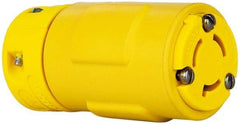 Value Collection - 250 VAC, 15 Amp, L6-15 NEMA, Straight, Ungrounded, Industrial Grade Connector - 2 Pole, 3 Wire, 1 Phase, Rubber, Yellow - Americas Industrial Supply