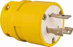 Value Collection - 277 VAC, 30 Amp, L7-30 NEMA, Straight, Ungrounded, Industrial Grade Plug - 2 Pole, 3 Wire, 1 Phase, Rubber, Yellow - Americas Industrial Supply