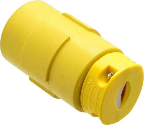 Value Collection - 250 VAC, 20 Amp, L15-20 NEMA, Straight, Ungrounded, Industrial Grade Connector - 3 Pole, 4 Wire, 1 Phase, Rubber, Yellow - Americas Industrial Supply